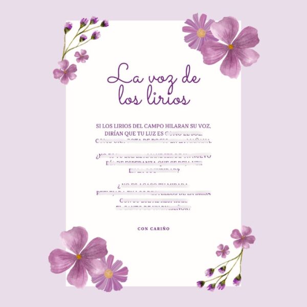 Aportación Poesía. La voz de los lirios